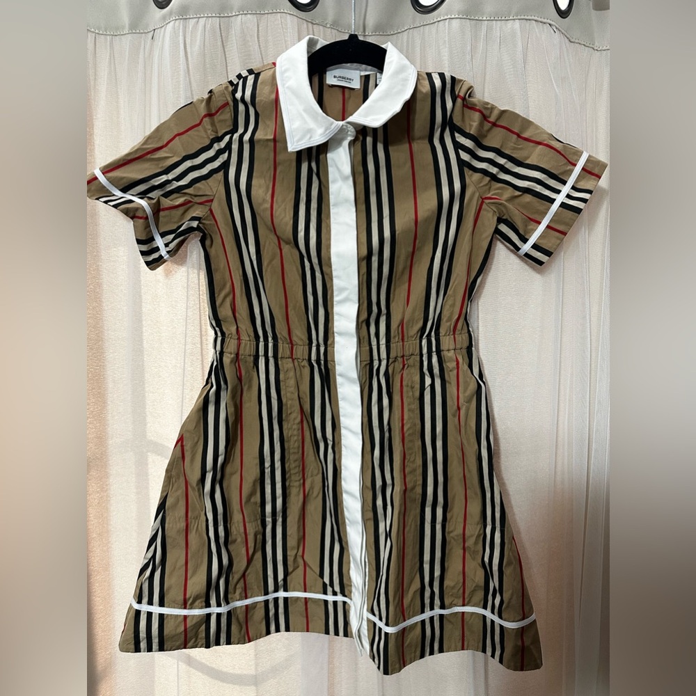 Burberry girls icon stripe dress size 10y